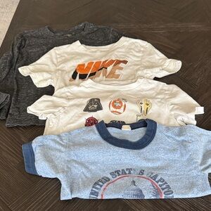 Nike and Star Wars size 6 tshirts, boys, grey, cream, neutral, casual, gifts